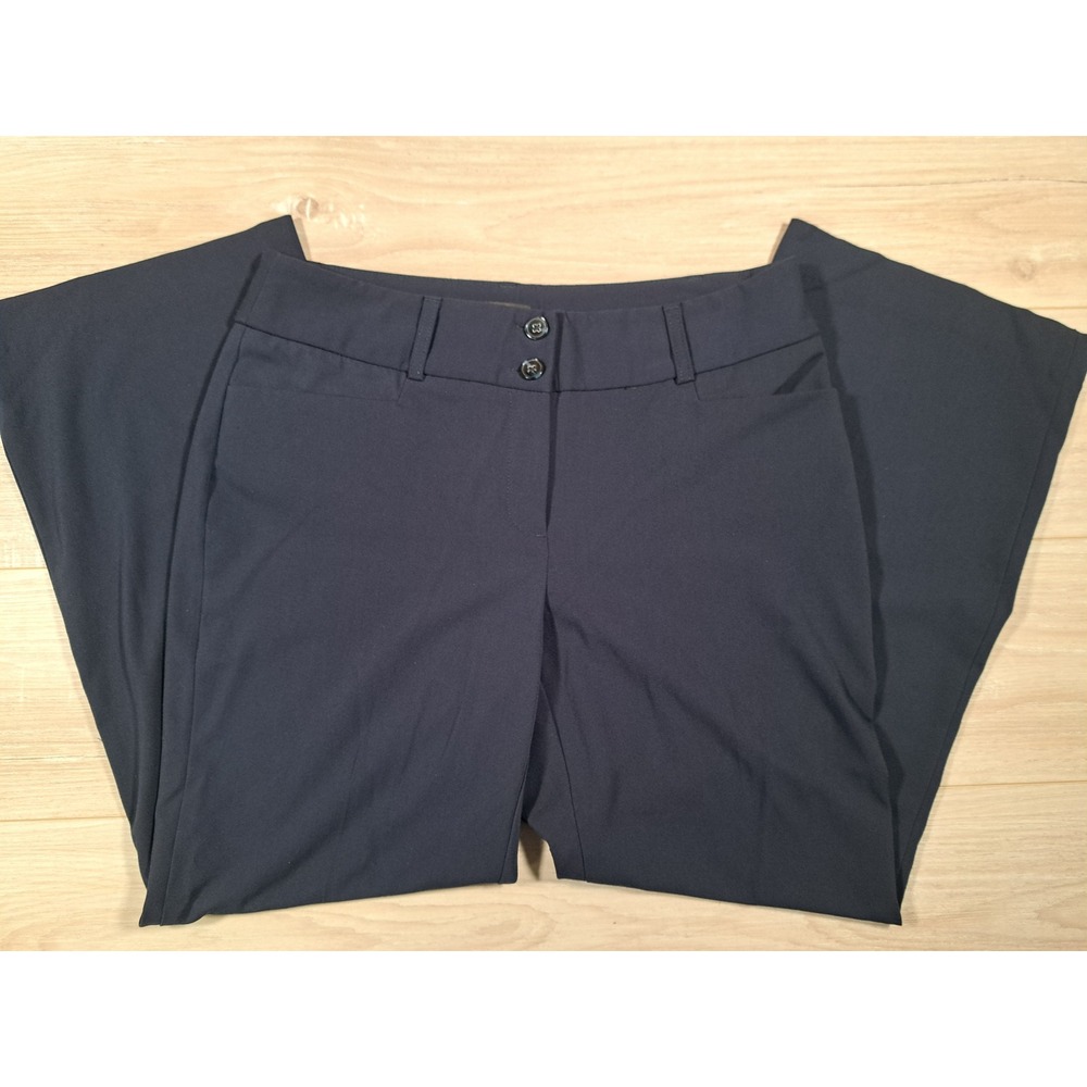 Alfani Navy Blue Wide Leg Dress Pants Womens Size 8S Business Casual Trousers